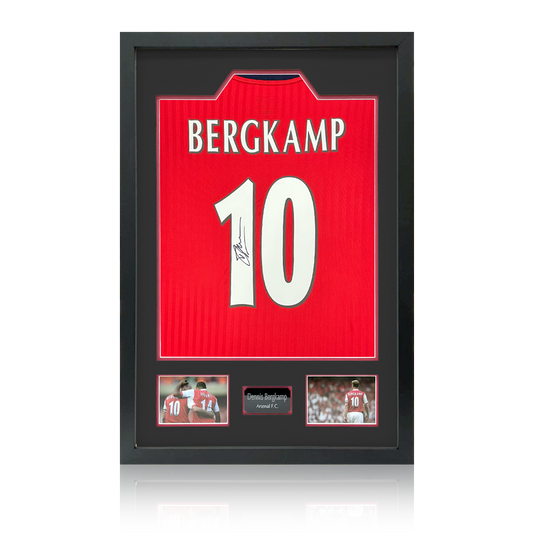 Dennis Bergkamp Signed Arsenal Shirt Premium Frame