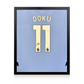 Jérémy Doku Signed Manchester City Shirt Compact Frame