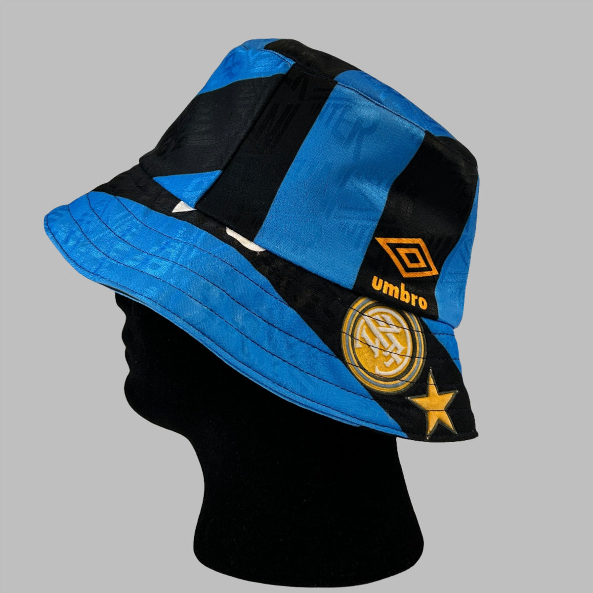 Inter Hat Inter Milan 1994/1995 Upcycled Home Shirt Bucket Hat – Casual Football ...