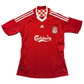 Red Liverpool 2008-2009 Home jersey with visible Carlsberg branding on a white background