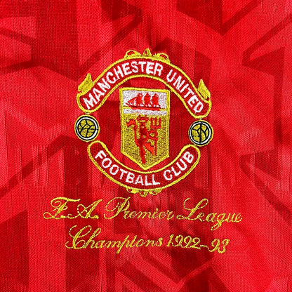 Manchester United 1992-1993-1994 Home Shirt - Large - PL Embroidery