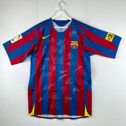 Barcelona 2005/2006 Player Issue Home Shirt - Ezquerro 4 - Squad Signed