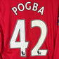 Manchester United 2011/2012 Player Issue Home Shirt - Pogba 42 - Long Sleeve