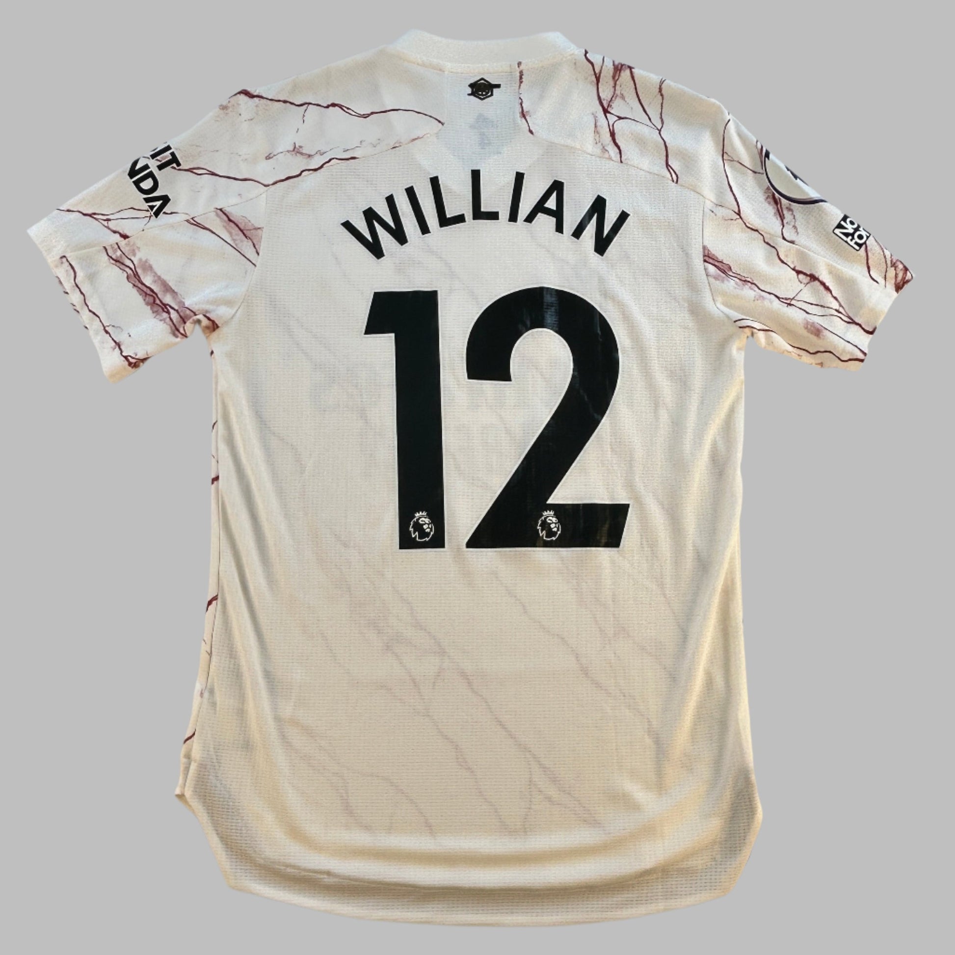 Arsenal 2020/2021 Match Issue Away Shirt - Willian 12 Premier League print