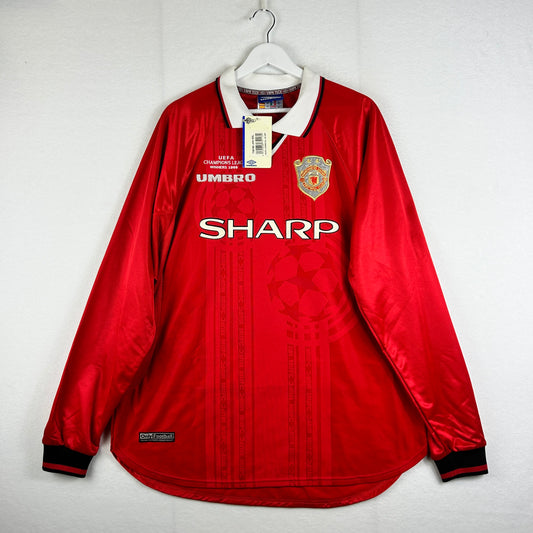 Manchester United 1999 European Home Shirt 2 Star - BNWT - Long Sleeve