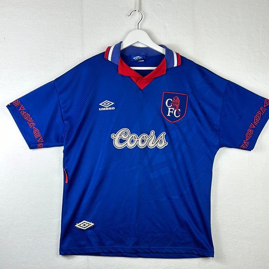 Chelsea 1994/1995 Home Shirt with front Coors beer sponsor 