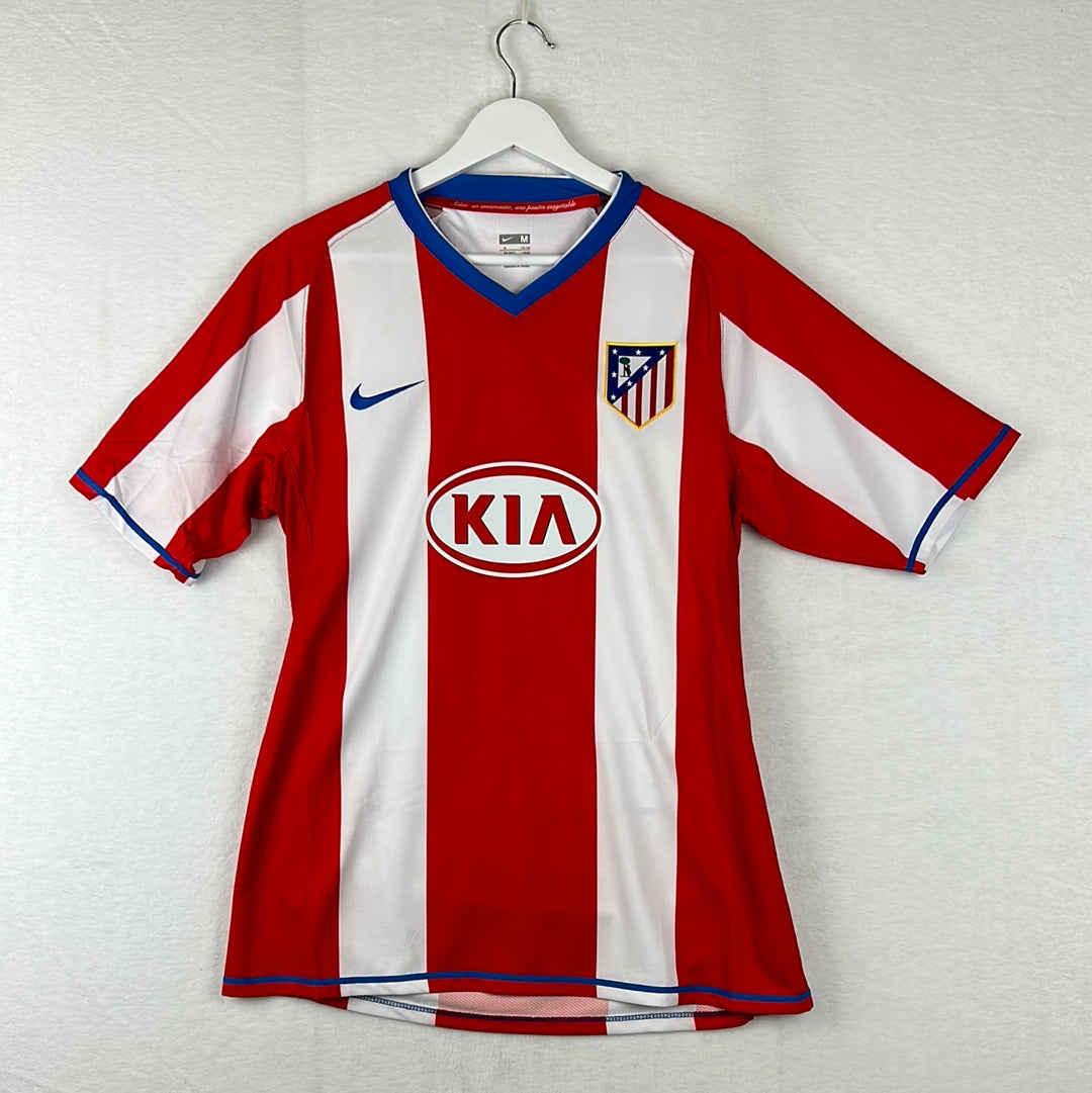 Atletico Madrid 2007/2008 Player Issue Home Shirt - Perea 27 - Champions League