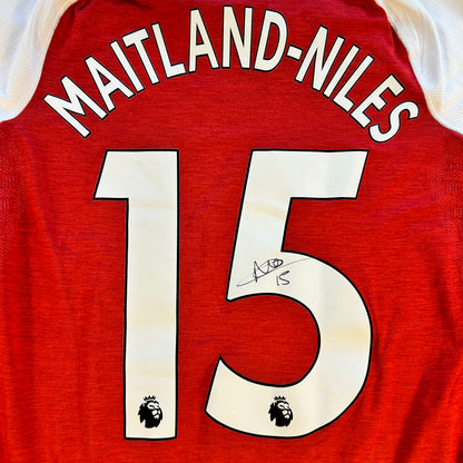 Arsenal 2018/2019 Match Issued Poppy Home Shirt - Signed - Maitland Niles 15