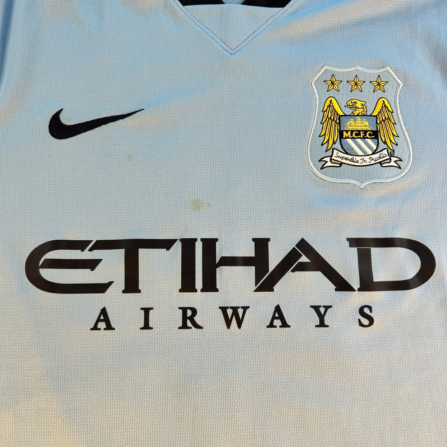 Manchester City 2014/2015 Match Worn Home Shirt - Navas 15