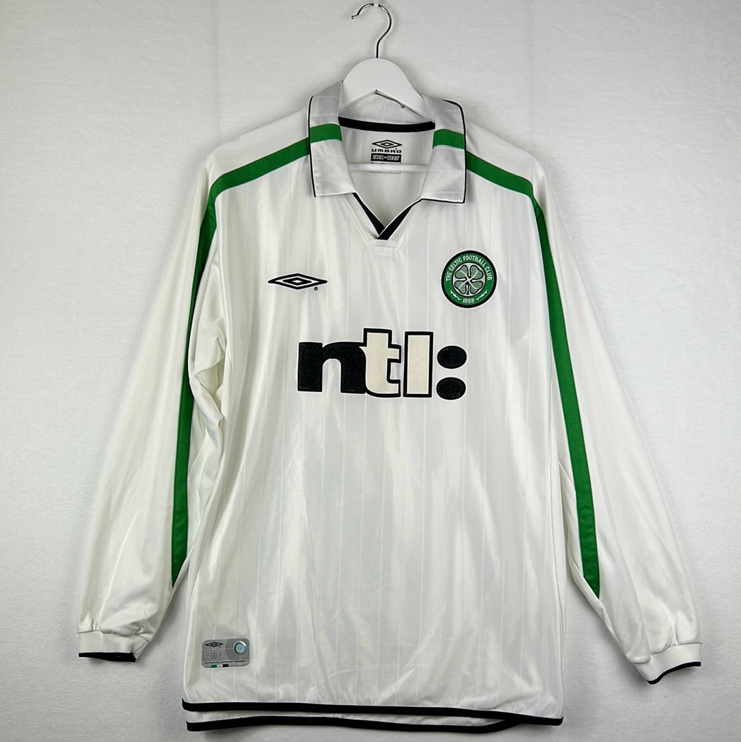 Celtic 2001/2002 Away Shirt - Large - Long Sleeve 