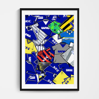 Everton Shirts Mash Up Print