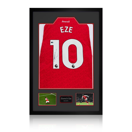 Eberechi Eze Signed Arsenal Shirt Premium Frame (ACG Cert)