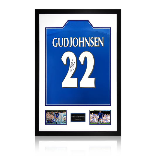 Eidur Gudjohnsen Signed Chelsea Shirt Premium Frame