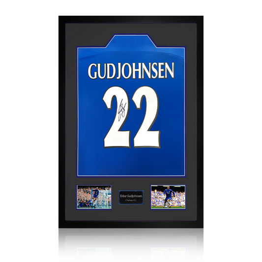 Eidur Gudjohnsen Signed Chelsea Shirt Premium Frame