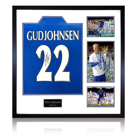 Eidur Gudjohnsen Signed Chelsea Shirt Elite Frame