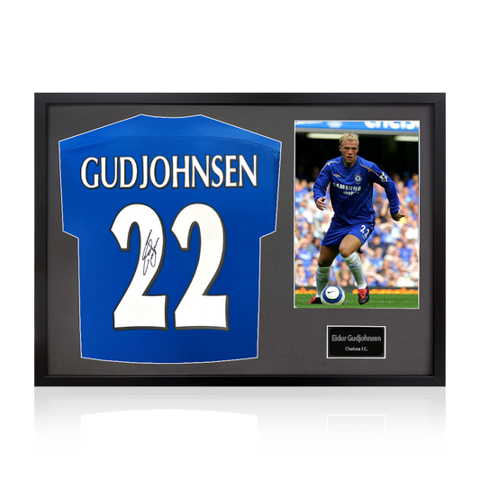 Eidur Gudjohnsen Signed Chelsea Shirt Classic Frame