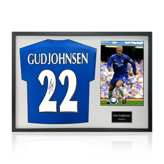 Eidur Gudjohnsen Signed Chelsea Shirt Classic Frame