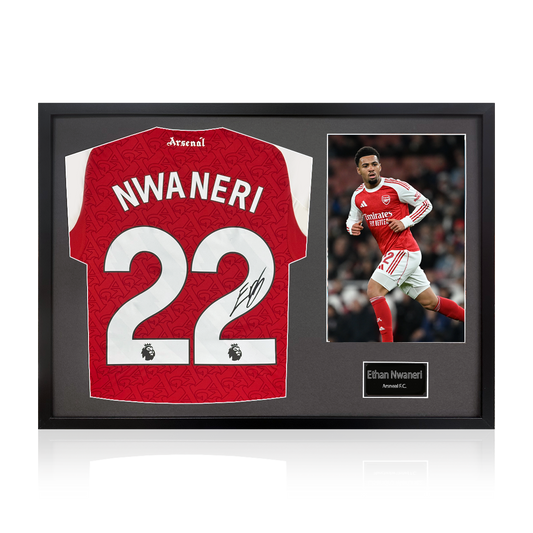 Ethan Nwaneri Signed Arsenal Shirt Classic Frame