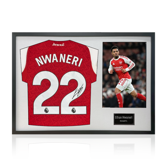 Ethan Nwaneri Signed Arsenal Shirt Classic Frame