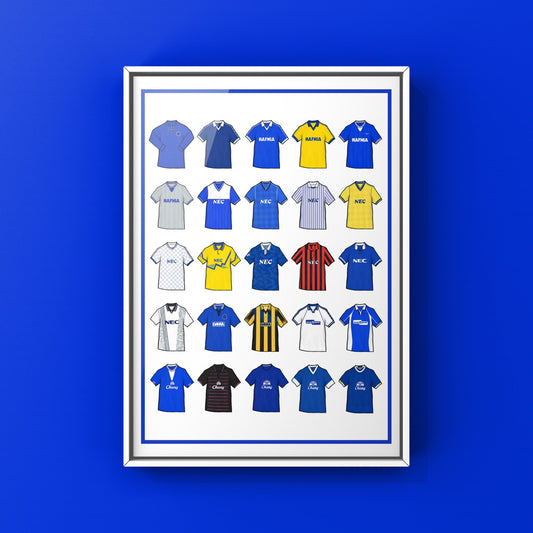Everton Retro Shirts Football Print