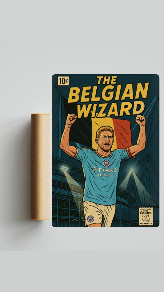 Kevin De Bruyne Comic Book Style A3 Print