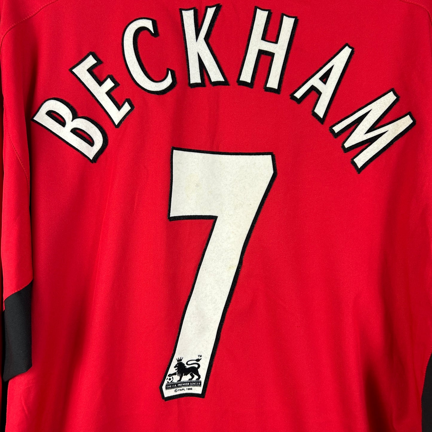 Manchester United 2002/2003 Player Issue/ Worn Home Shirt - Long Sleeve - Beckham 7