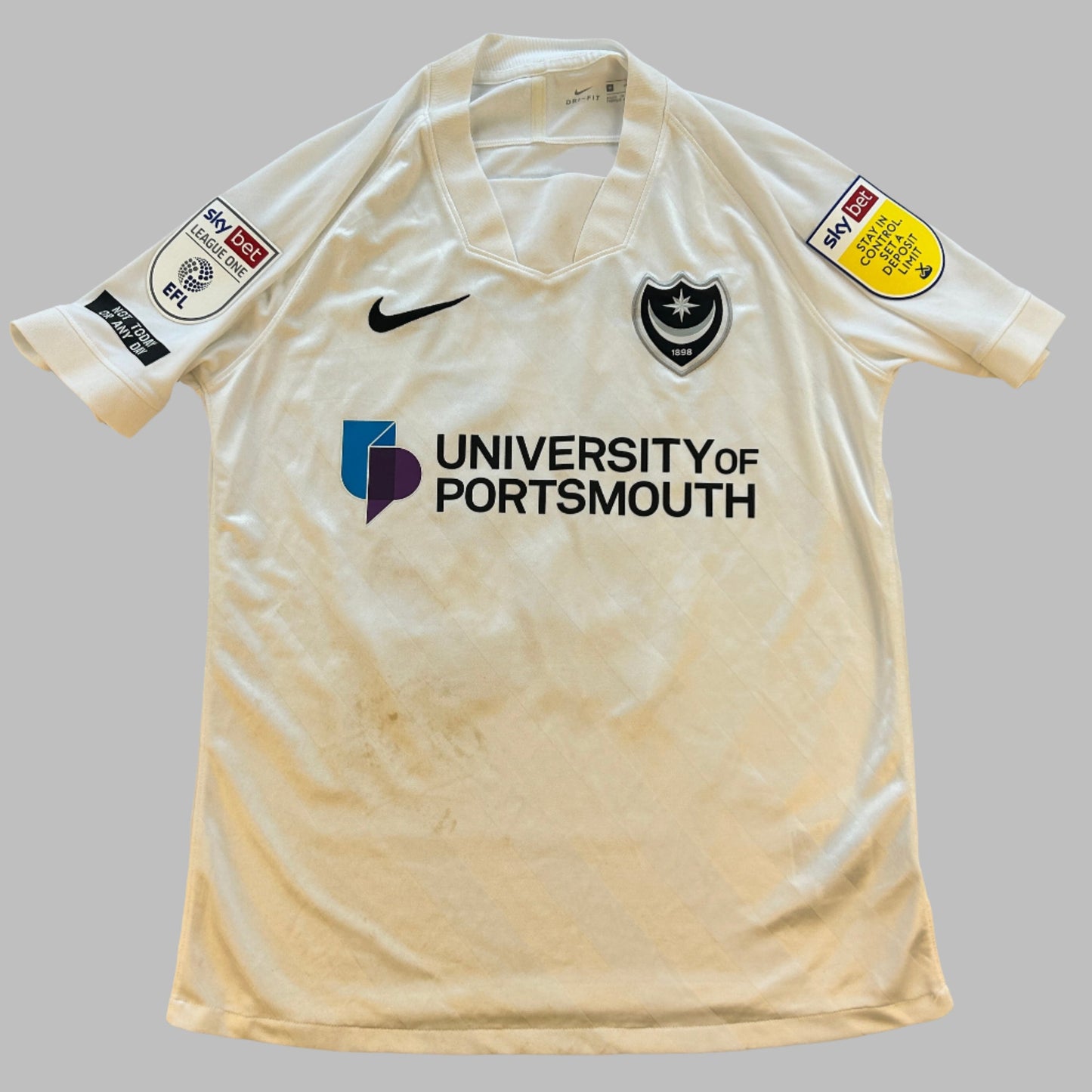 Portsmouth 2020/2021 Match Worn Home Shirt - Byers 16