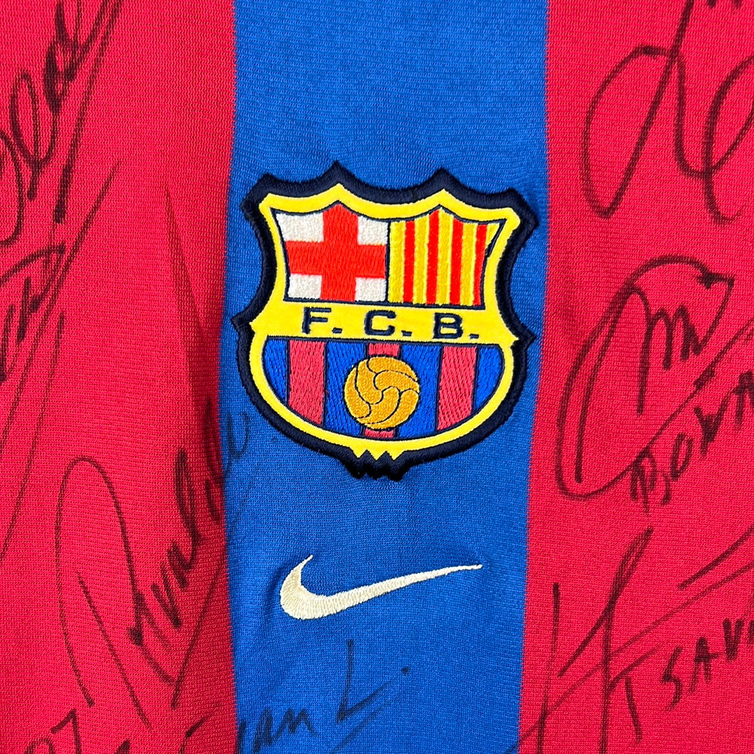 Barcelona 1998/1999 Squad Signed Home Shirt