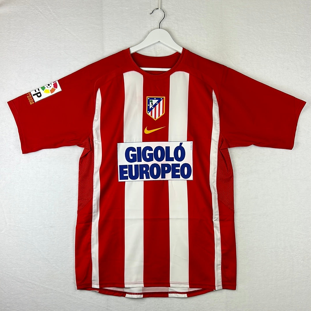 Atletico Madrid 2005/2006 Player Issue Home Shirt - Gigolo Europeo Sponsor