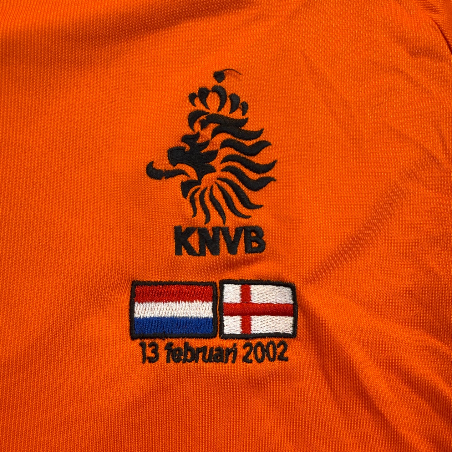 Netherlands 2002 Match Issued Home Shirt - v England - Cocu