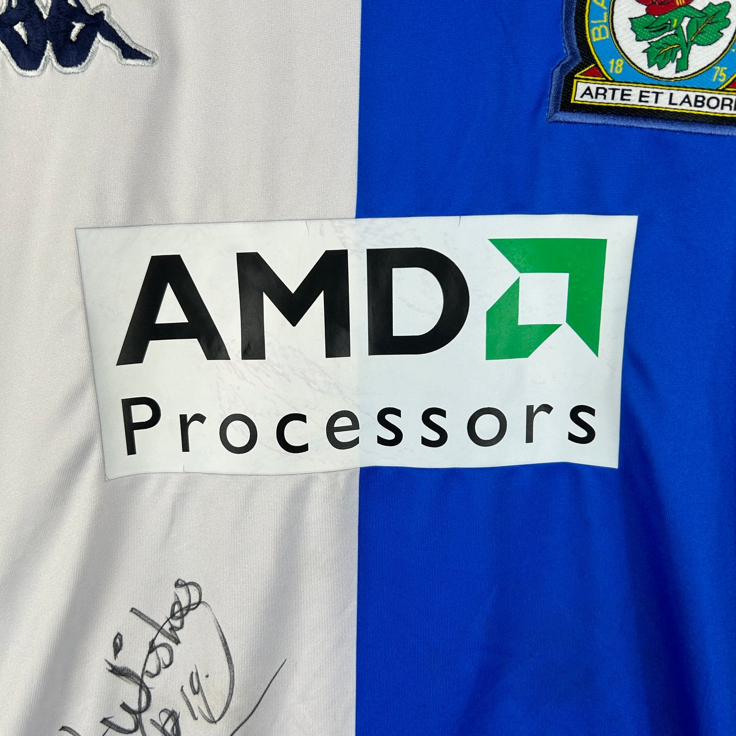 Blackburn Rovers 2002/2003 Match Issue/Worn Home Shirt - Yorke 19 - Signed