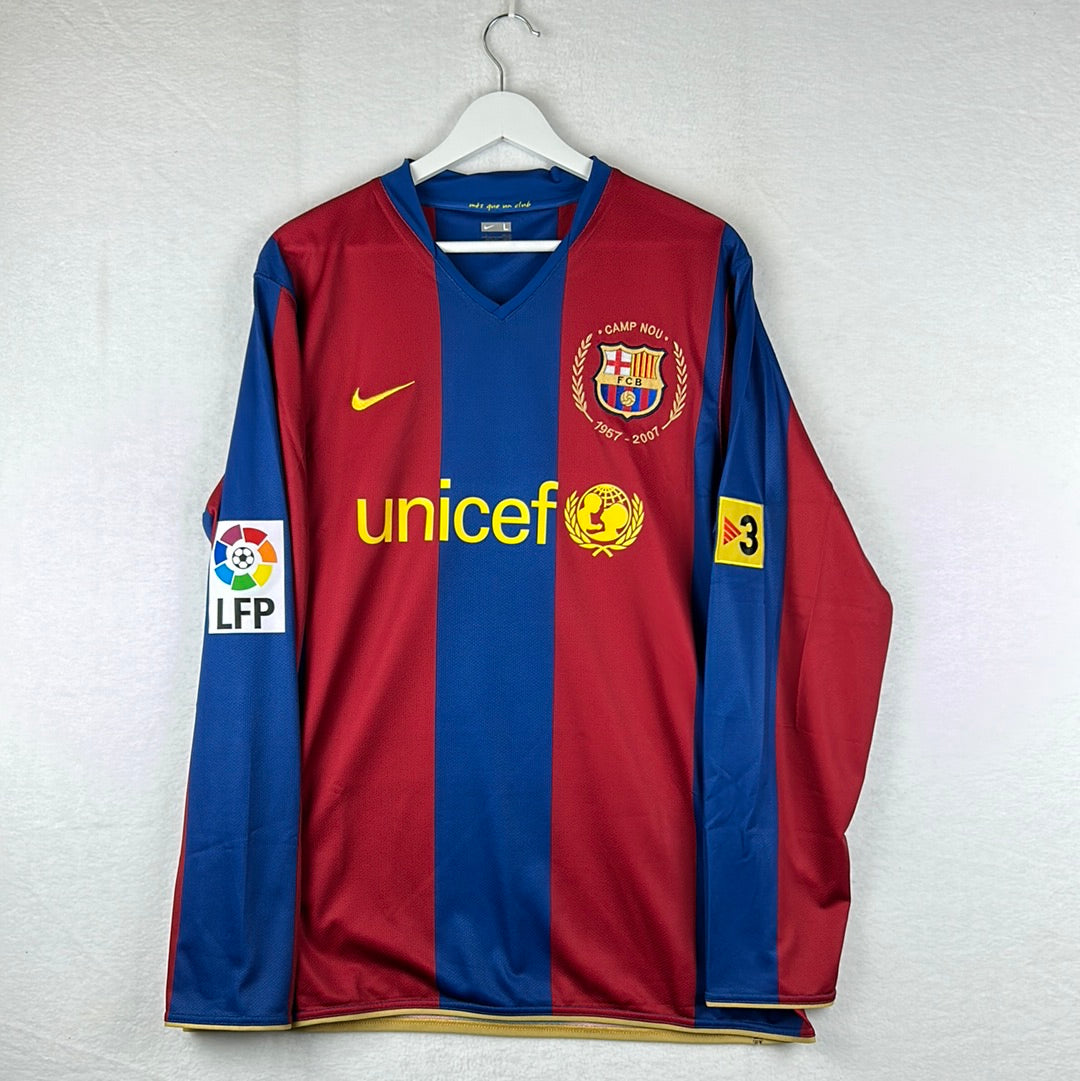 Barcelona 2007/2008 Player Issue Home Shirt - Puyol 5 - Long Sleeve