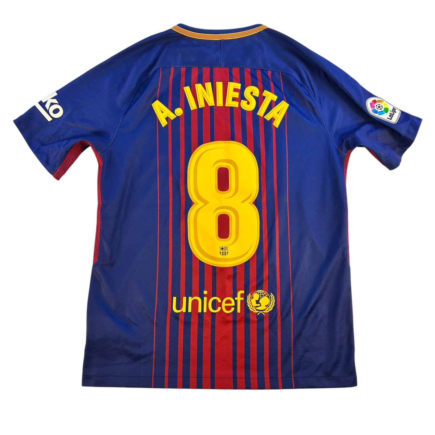 Barcelona 2017-2018 Home Shirt - Medium - Excellent Condition - Inesta 8 Print