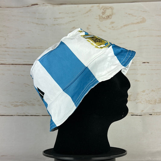 Argentina 2022 Upcycled Home Shirt Bucket Hat - No 8