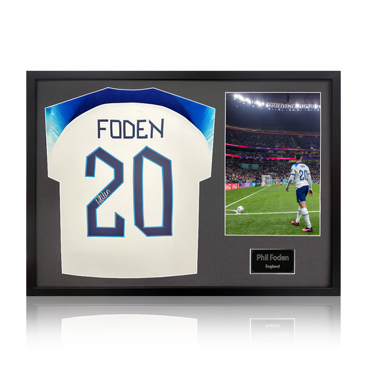 Phil Foden Signed England Shirt Classic Frame