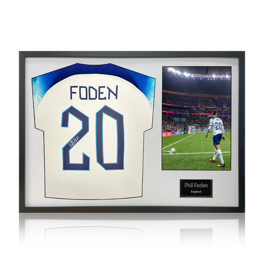 Phil Foden Signed England Shirt Classic Frame