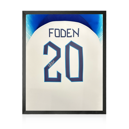 Phil Foden Signed England Shirt Compact Display