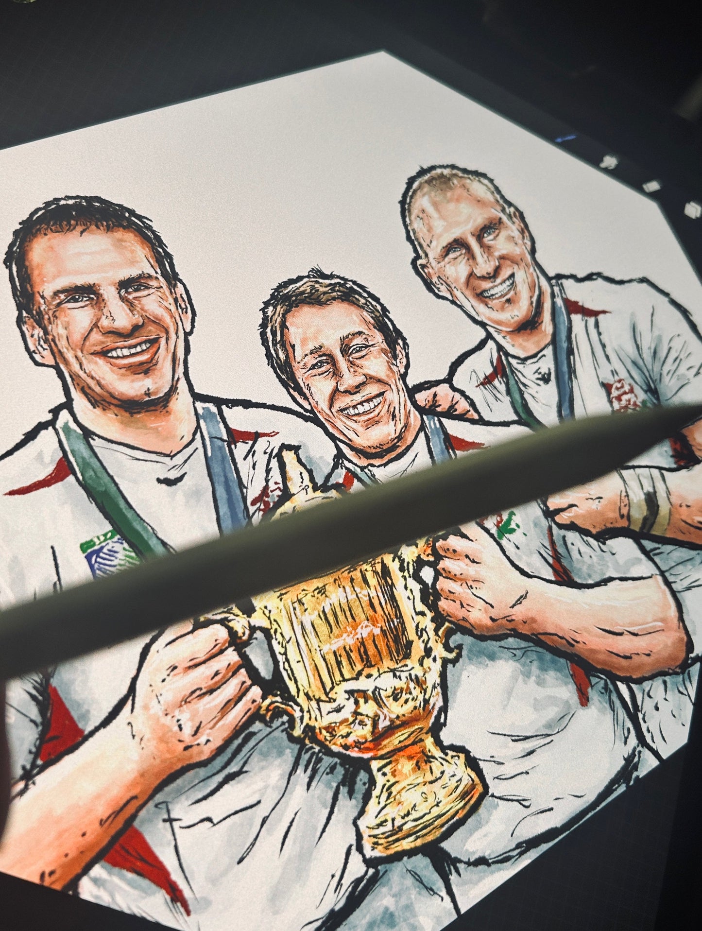 England 2003 Rugby World Cup Legends - Johnson, Wilkinson & Dallaglio Print