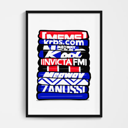 Gillingham Football Shirt Stack Print