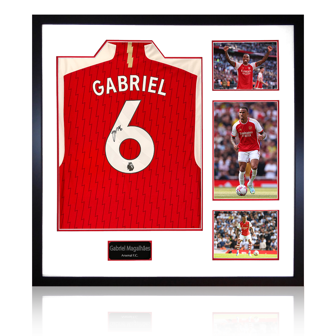 Gabriel Magalhães Signed Arsenal 23/24 Shirt Elite Frame