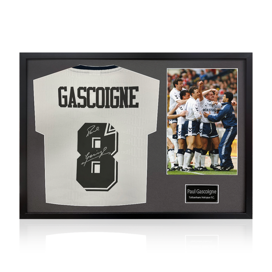 Paul Gascoigne Signed Tottenham Hotspur Shirt Classic Frame