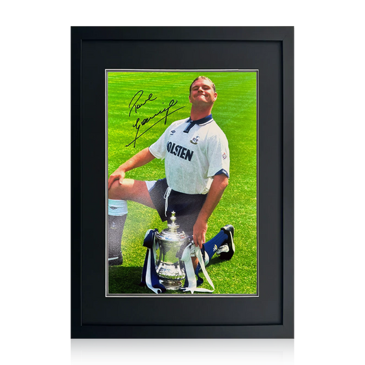 Paul Gascoigne Signed Tottenham Hotspur Image Deluxe Mount Frame
