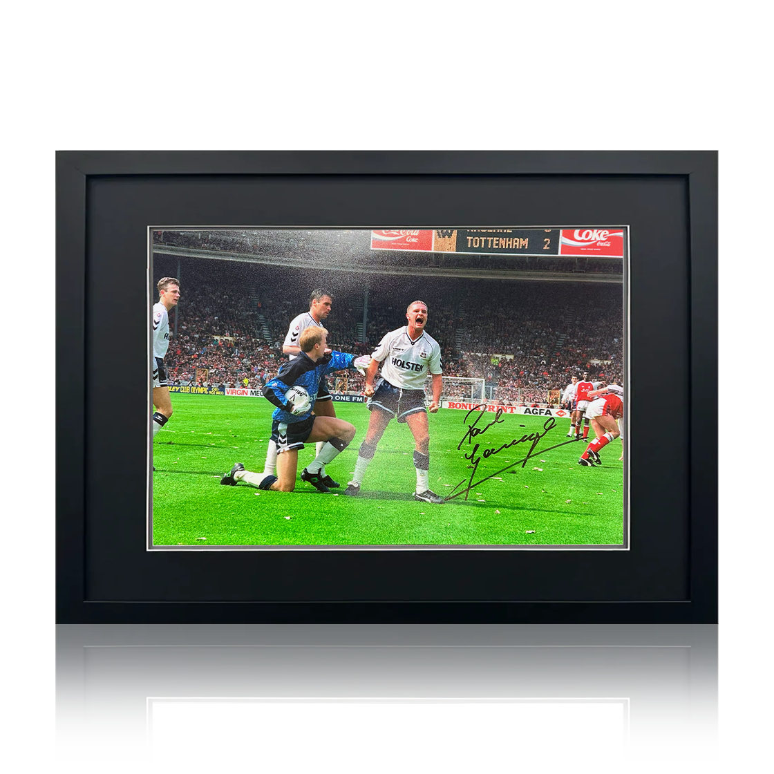 Paul Gascoigne Signed Tottenham Hotspur Image Deluxe Mount Frame