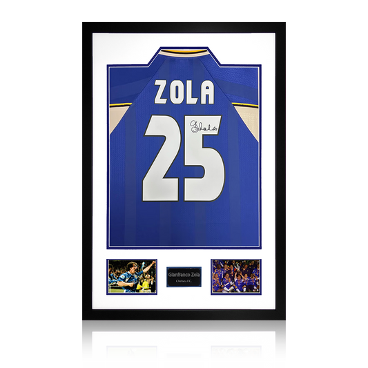Gianfranco Zola Signed Chelsea Shirt Premium Frame