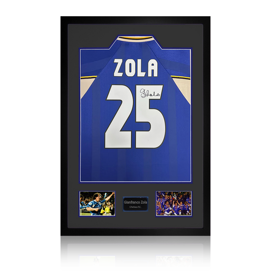 Gianfranco Zola Signed Chelsea Shirt Premium Frame