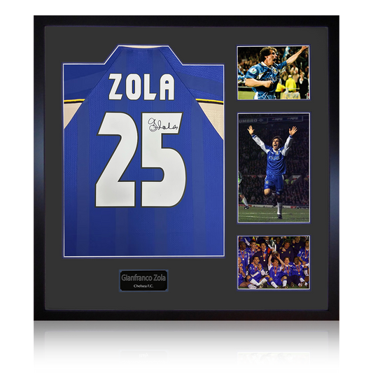 Gianfranco Zola Signed Chelsea Shirt Elite Frame