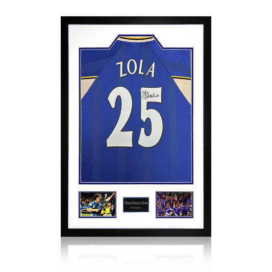 Gianfranco Zola Signed Chelsea Shirt Premium Frame