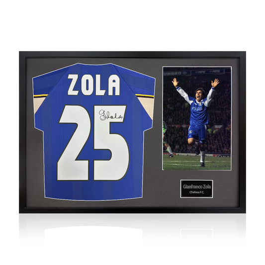 Gianfranco Zola Signed Chelsea Shirt Classic Frame