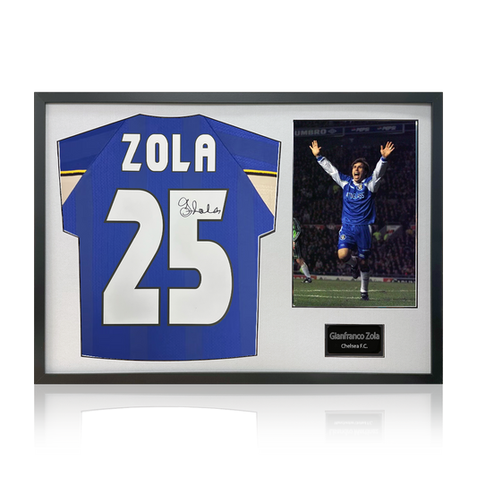 Gianfranco Zola Signed Chelsea Shirt Classic Frame