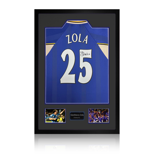 Gianfranco Zola Signed Chelsea Shirt Premium Frame